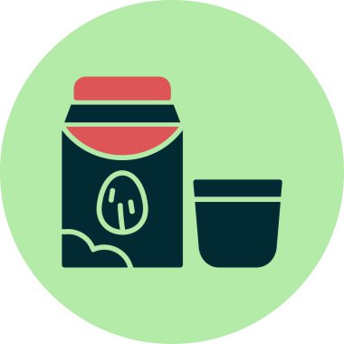 Badem sütlü web simgesi basit illüstrasyon