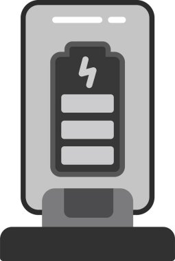 Şarj edilmiş pil simgesi. vektör illüstrasyonu