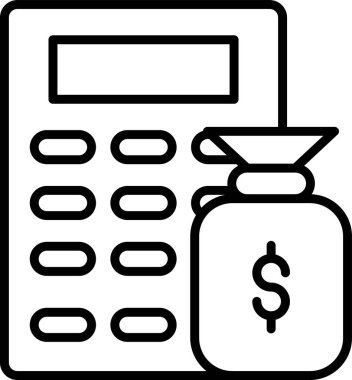 Bütçe simgesinin basit doğrusal çizimi