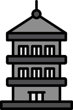 Pagoda. Web simgesi basit illüstrasyon