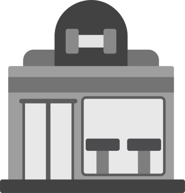 Spor salonu. Web simgesi basit illüstrasyon