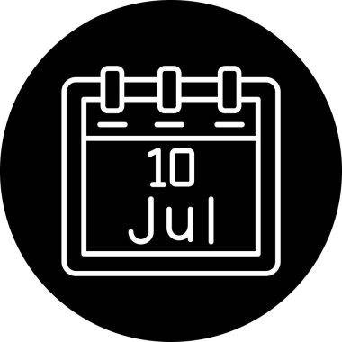 Temmuz takvim ikonu. vektör illüstrasyonu