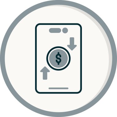 Çevrimiçi para transferi. Web simgesi basit illüstrasyon 