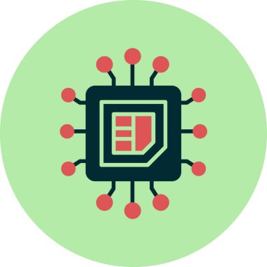 CPU icon, vector illustration simple design