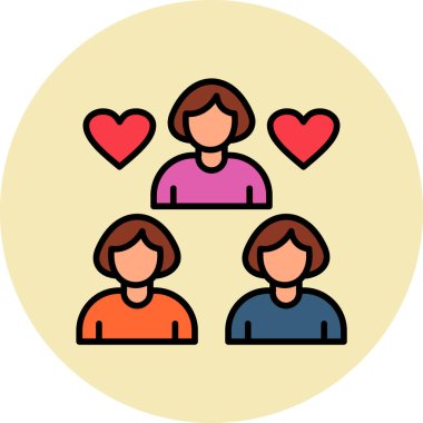 kadın topluluk web simgesi, basit vektör illüstrasyonu