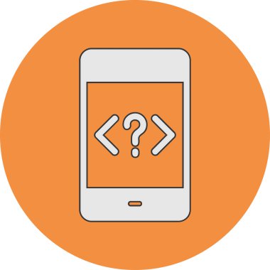 Akıllı telefon simgesinin basit tasarımı, vektör biçimi illüstrasyonu