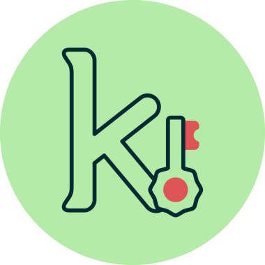 Küçük harf k 'nin vektör çizimi     