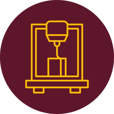 3d yazıcı simgesi, beyaz arkaplanda vektör illüstrasyonu