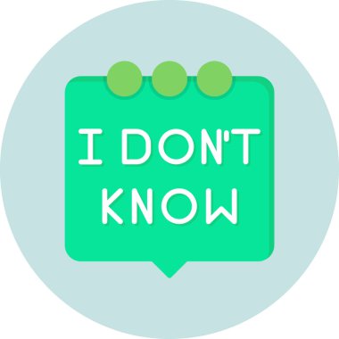 Konuşma balonu ikonu vektör illüstrasyonunu bilmiyorum 