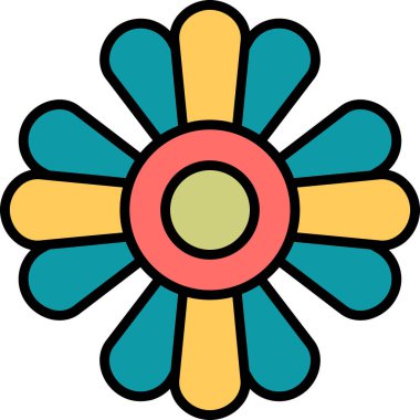 Gaillardia çiçek ikonu vektör çizimi