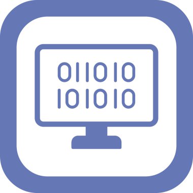 İkili Kod, Web simgesi basit illüstrasyon