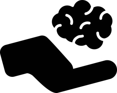 Beyin Simgesi Basit Vektör İllüstrasyonu 