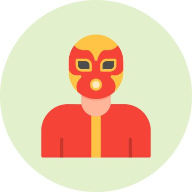 Güreşçi simgesi, vektör illüstrasyonu basit tasarım