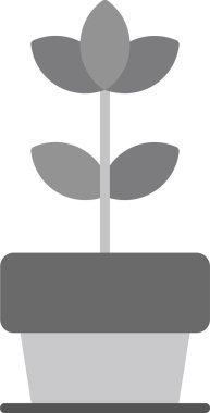 saksıda bitki, vektör illüstrasyonu