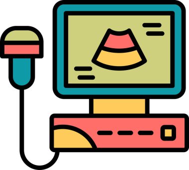 Ultrasonografi web simgesi vektör illüstrasyonu