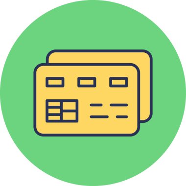 Banka kredi kartı simgesi vektör illüstrasyonu