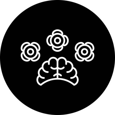 Beyin. Web simgesi basit illüstrasyon