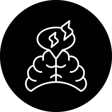 Beyin Simgesi Basit Vektör İllüstrasyonu 