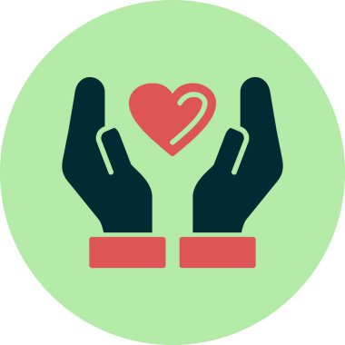 aşk elleri simgesi, vektör illüstrasyonu