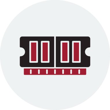 Bilgisayar ram simgesi, vektör illüstrasyonu basit tasarım