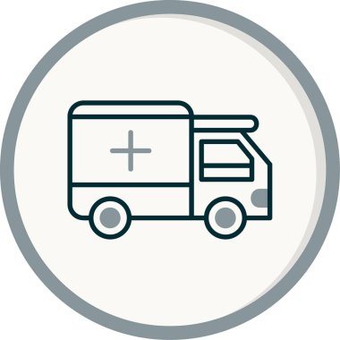 ambulans düz simgesi, vektör illüstrasyonu