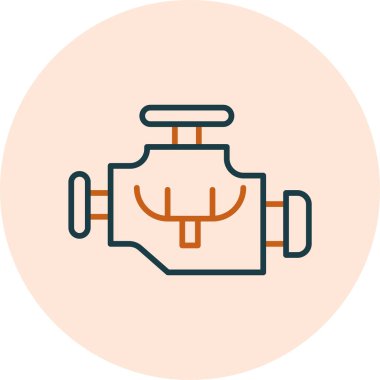 Araba motoru. Web simgesi basit illüstrasyon        