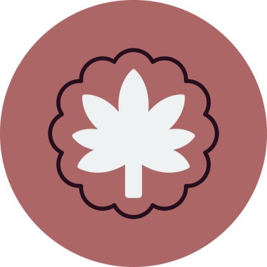 Marihuana ikonu, ot sembolü, vektör illüstrasyonu