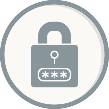 Korumalı parola simgesi, vektör illüstrasyonu basit tasarım