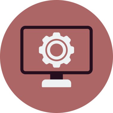 düz ayar simgesi, vektör illüstrasyonu