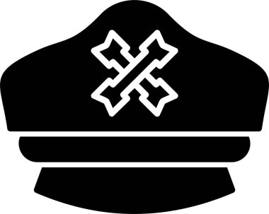 Kaptan şapka çizgisi simgesi, vektör illüstrasyonu 