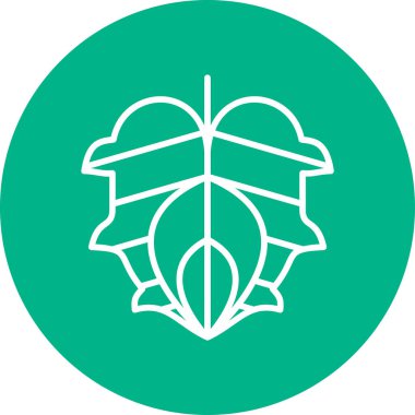 Canavar yaprağı ikon vektör illüstrasyonu