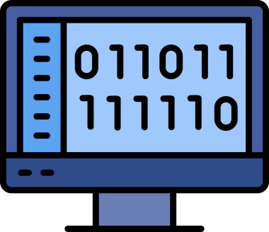 İkili Kod, Web simgesi basit illüstrasyon