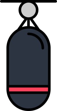 Boks Torbası simgesi, vektör illüstrasyonu