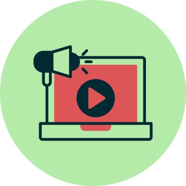 Video pazarlama. basit tasarım vektörü