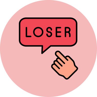 El vektörü illüstrasyonlu kaybeden simgesi  