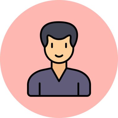 Erkek avatar. Web simgesi basit illüstrasyon