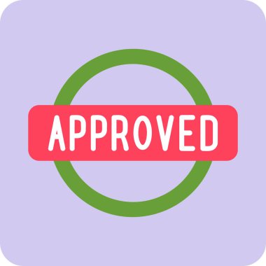 Onaylanmış web simgesi, vektör illüstrasyonu.