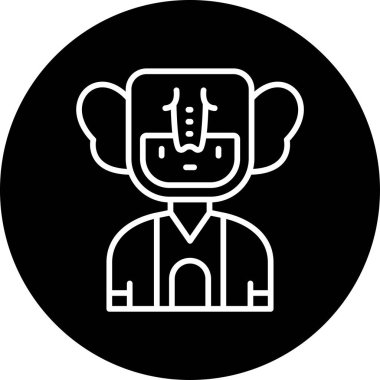 Fil Kostümü Simgesi Vektör İllüstrasyonu Beyaz Arkaplanda İzole Edildi 