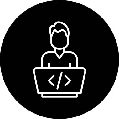 Kodlama. Web simgesi basit illüstrasyon