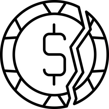 İflas simgesinin renkli vektör grafiği, web kullanımı için soyut olarak tasarlandı.