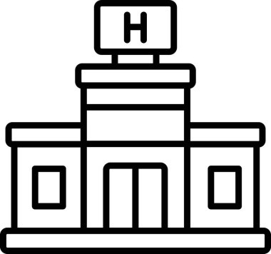 Hastane. Web simgesi basit illüstrasyon 