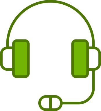 Müşteri hizmetleri, kulaklık ikonu. vektör illüstrasyonu 