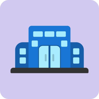 Alışveriş merkezi simgesinin özet vektör çizimi 