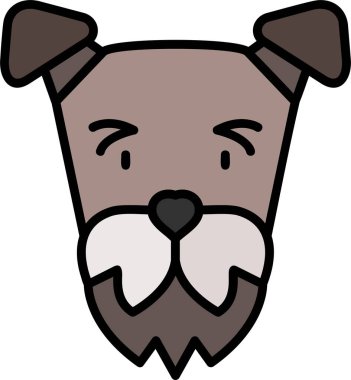 Airedale Terrier web simgesi, basit vektör illüstrasyonu