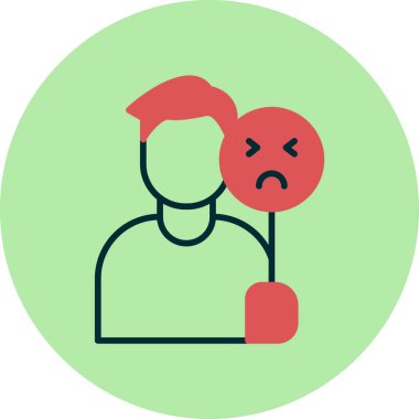 Aldatmaca, üzgün adam. Basit resimleme