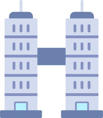 Şehir manzarası web simgesi, basit vektör illüstrasyonu