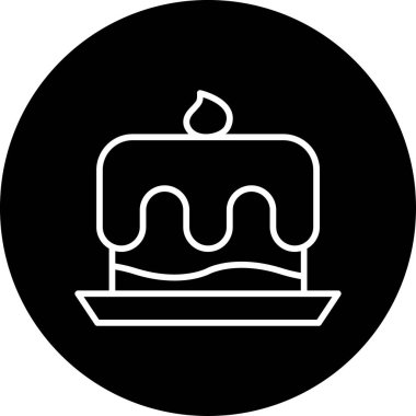 pasta doğum günü ikonu vektör illüstrasyonu