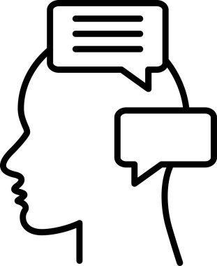 Özel konuşma. Web simgesi basit illüstrasyon