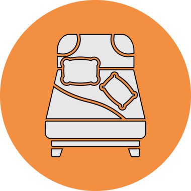 Büyük boy yatak ikonu vektör illüstrasyonu