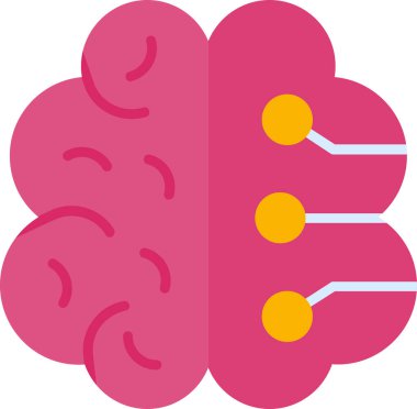 Yapay Zeka web simgesi, vektör illüstrasyonu